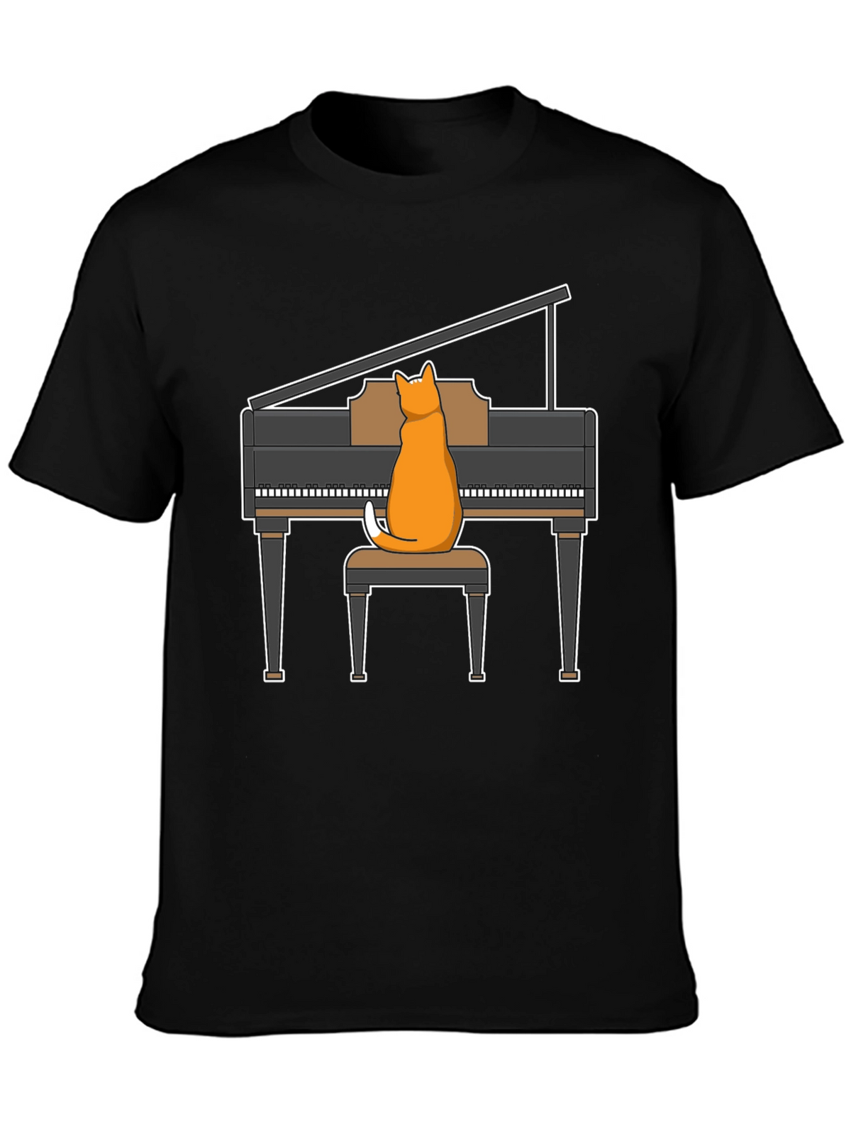 Cat Playing Piano T-Shirt - Funny Music Tee
