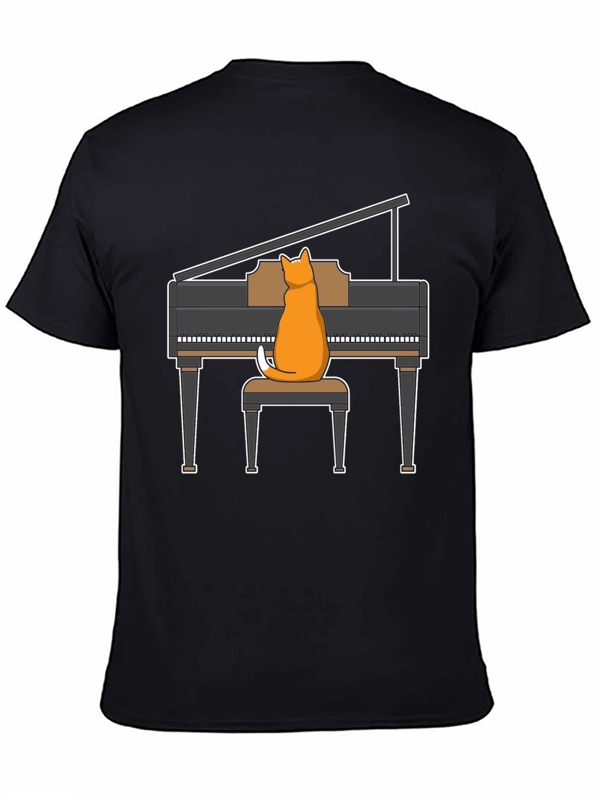 Cat Playing Piano T-Shirt - Funny Music Tee