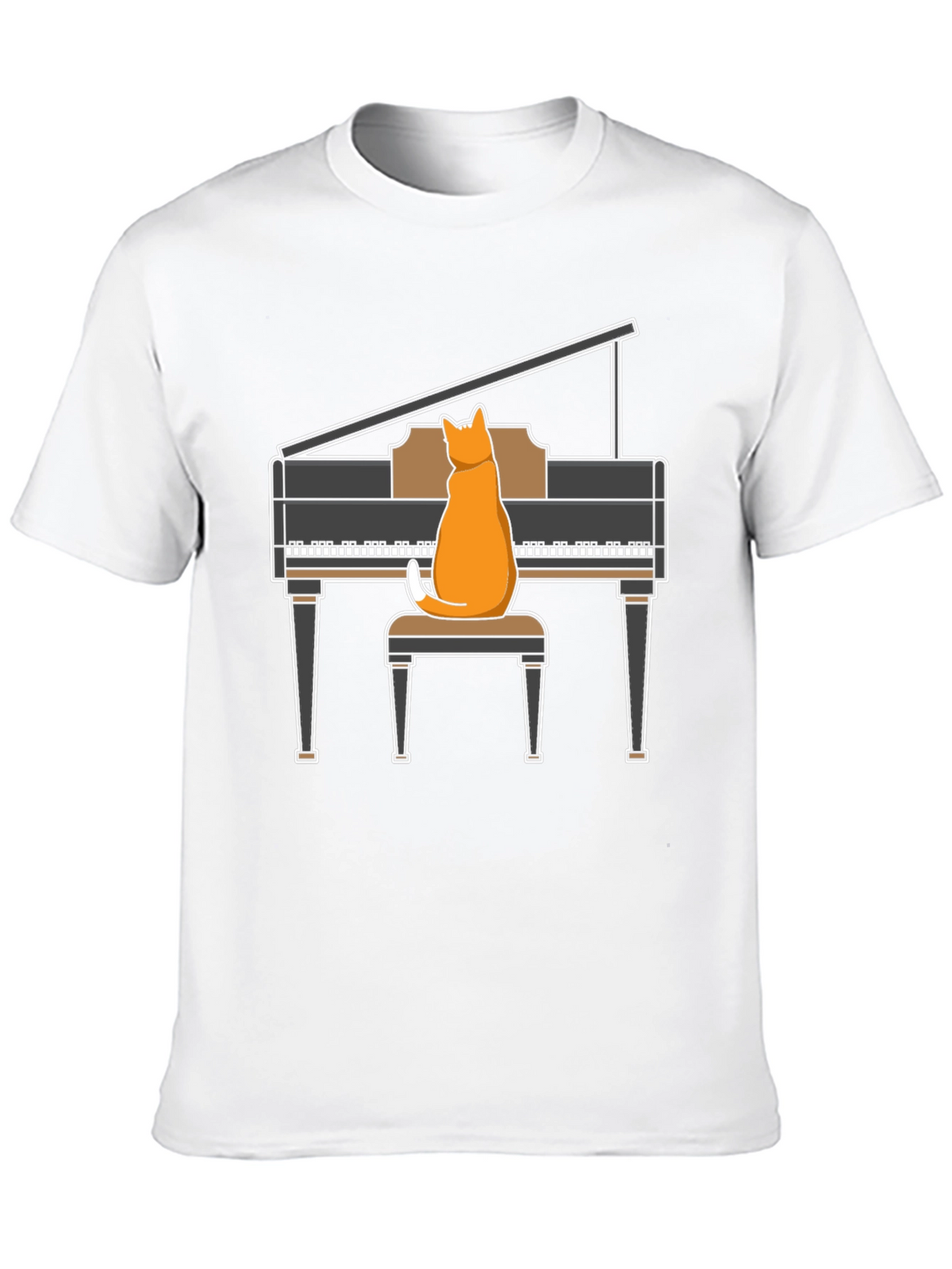 Cat Playing Piano T-Shirt - Funny Music Tee