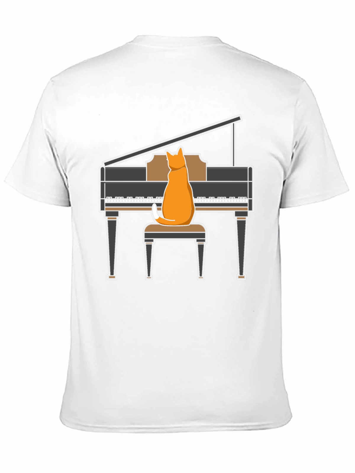 Cat Playing Piano T-Shirt - Funny Music Tee