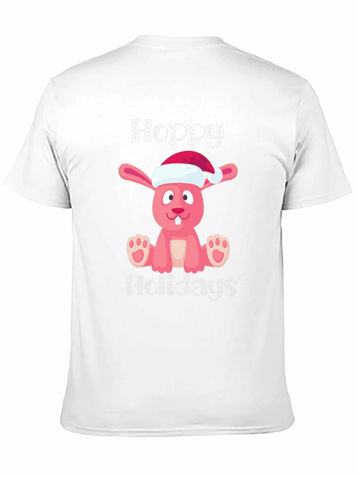 Hoppy Holidays Pink Bunny Christmas T-Shirt