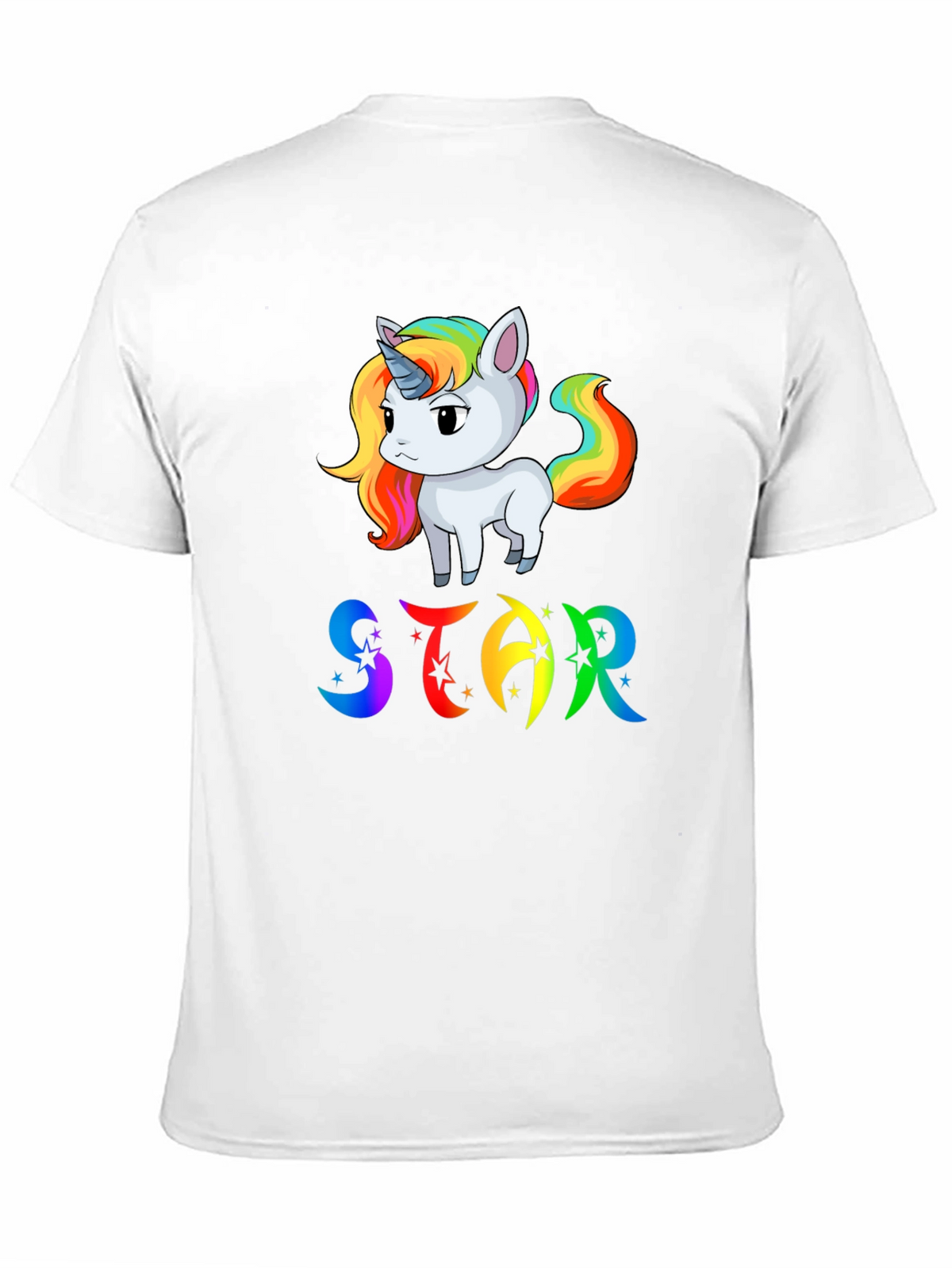 Unicorn STAR Rainbow Graphic Black T-Shirt