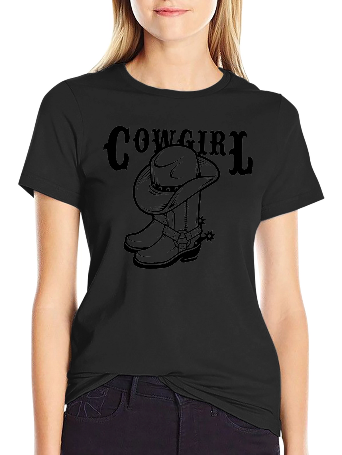 Cowgirl Hat & Boots Graphic T-Shirt