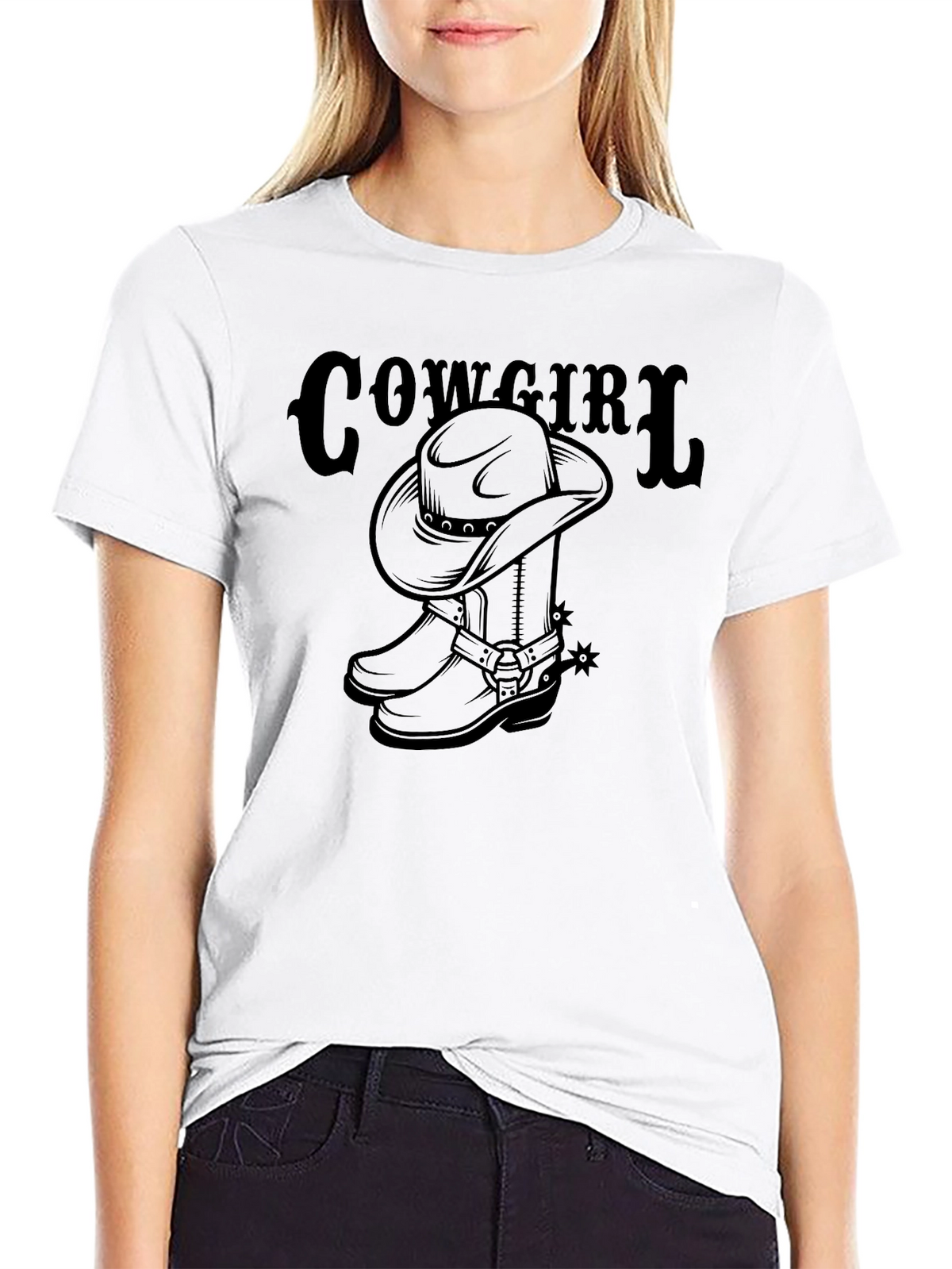 Cowgirl Hat & Boots Graphic T-Shirt
