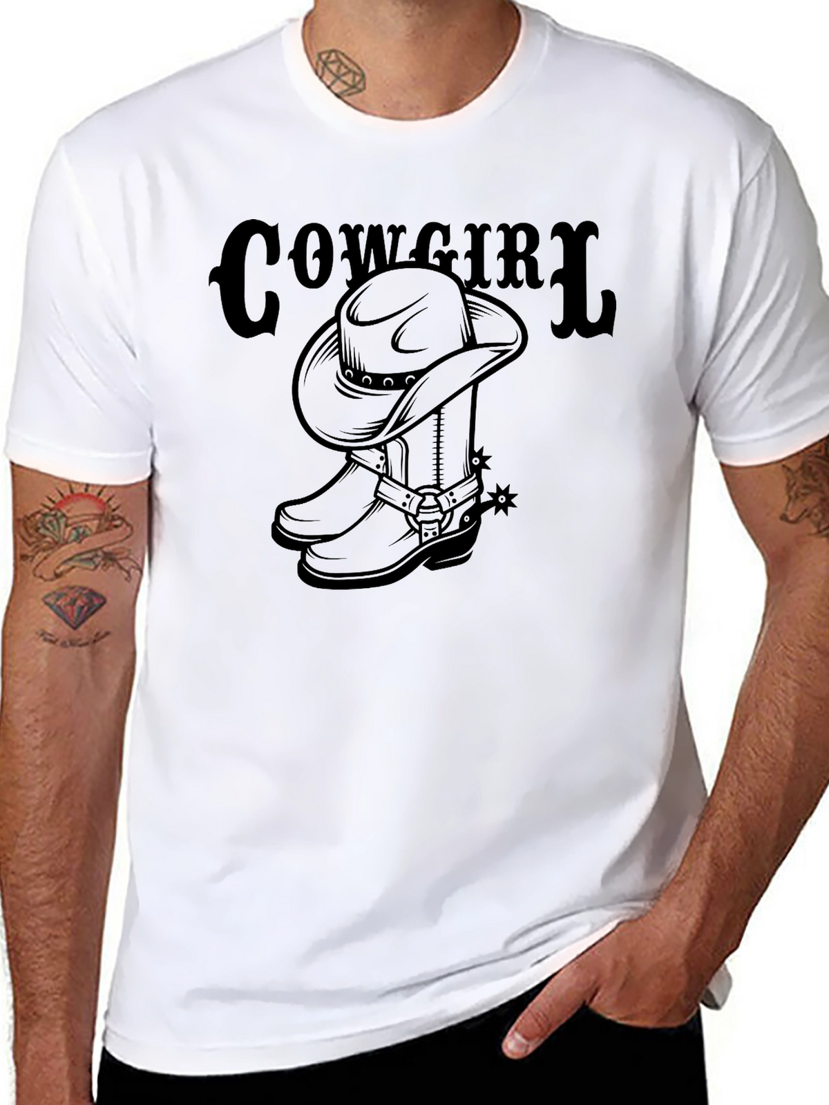 Cowgirl Hat & Boots Graphic T-Shirt