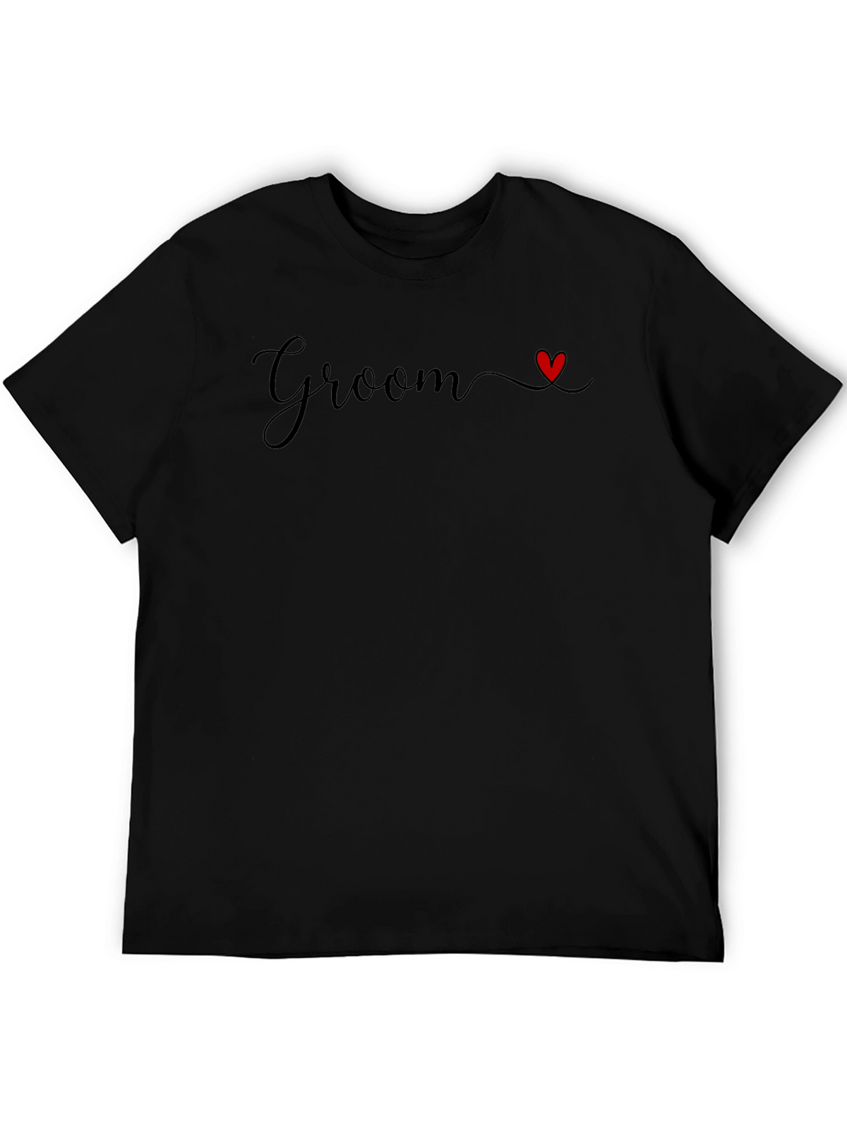 Groom Heart Graphic Black T-Shirt