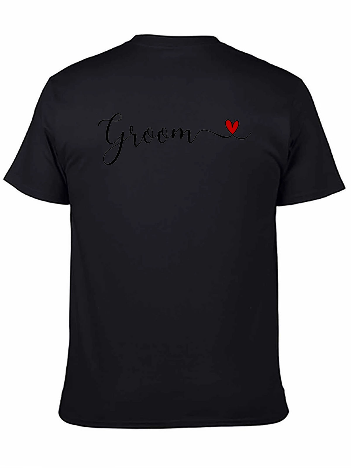 Groom Heart Graphic Black T-Shirt