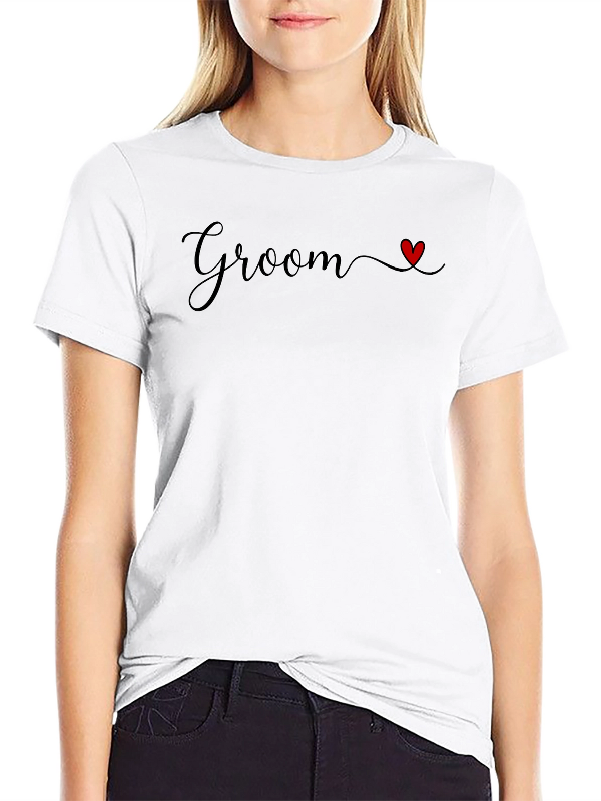 Groom Heart Graphic Black T-Shirt