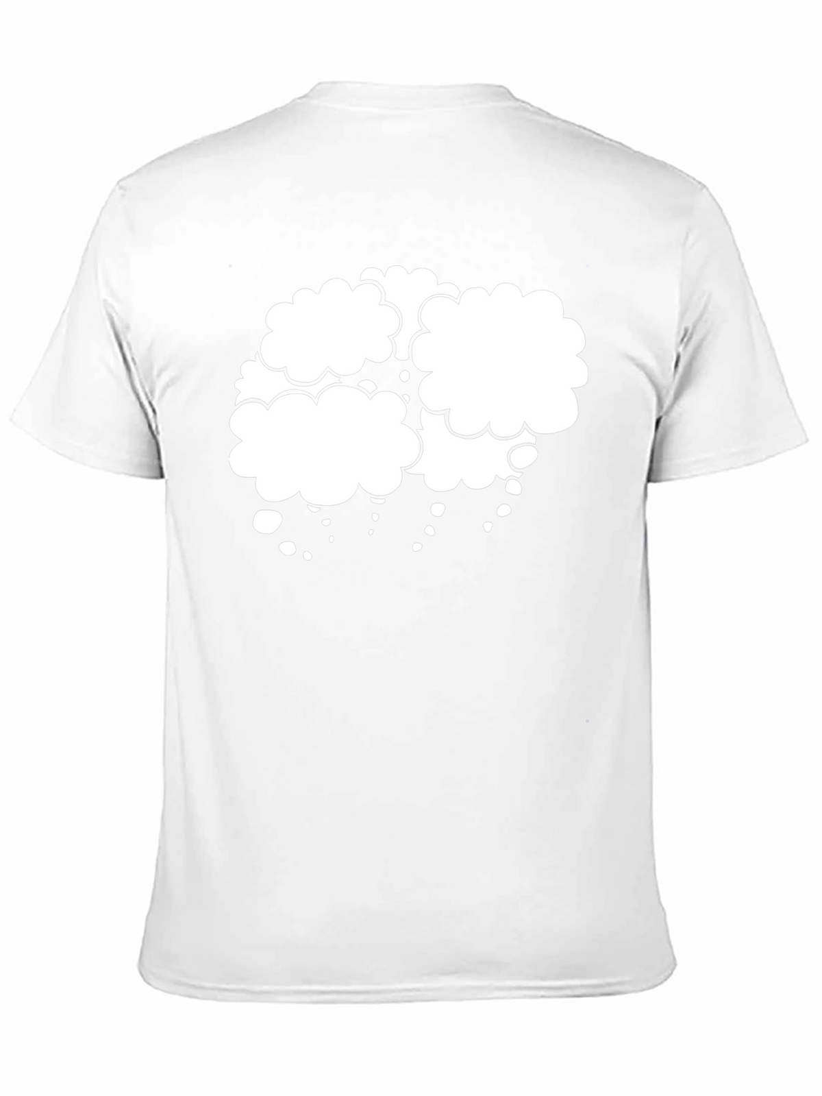 Black T-Shirt with White Cloud Design