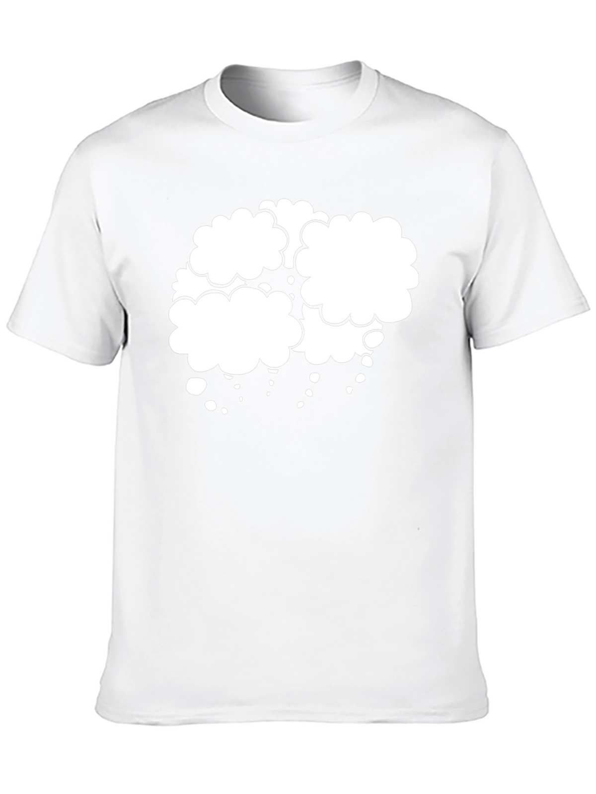 Black T-Shirt with White Cloud Design