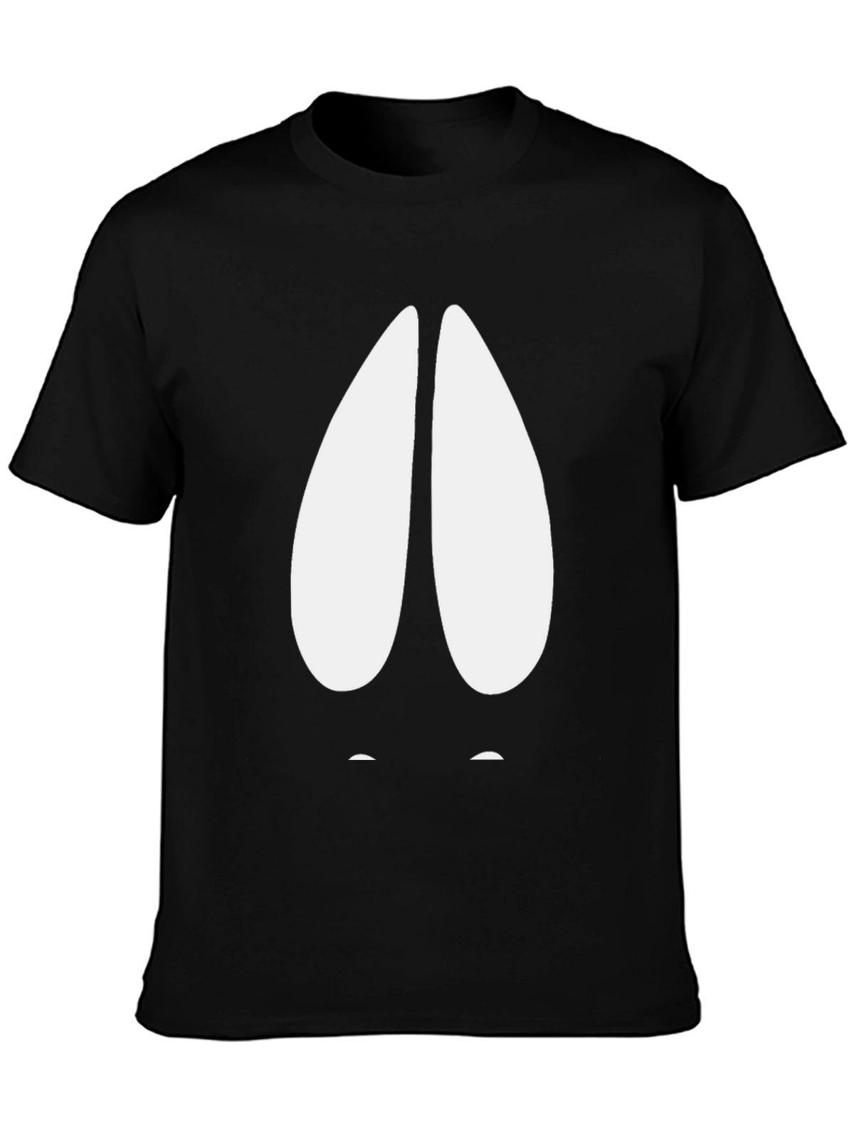 Humorous Black T-Shirt with Cartoon Hoof Print