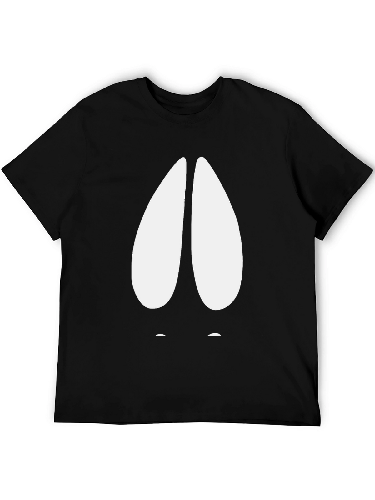 Humorous Black T-Shirt with Cartoon Hoof Print