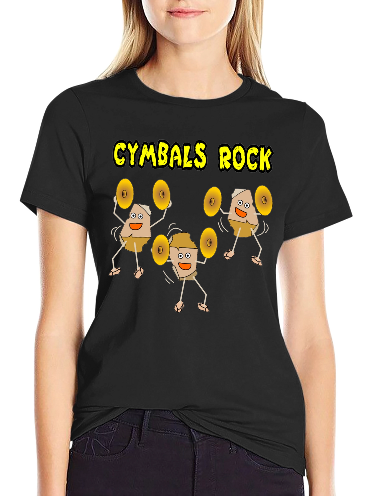 Cymbals Rock Graphic T-Shirt - Black Cotton Tee
