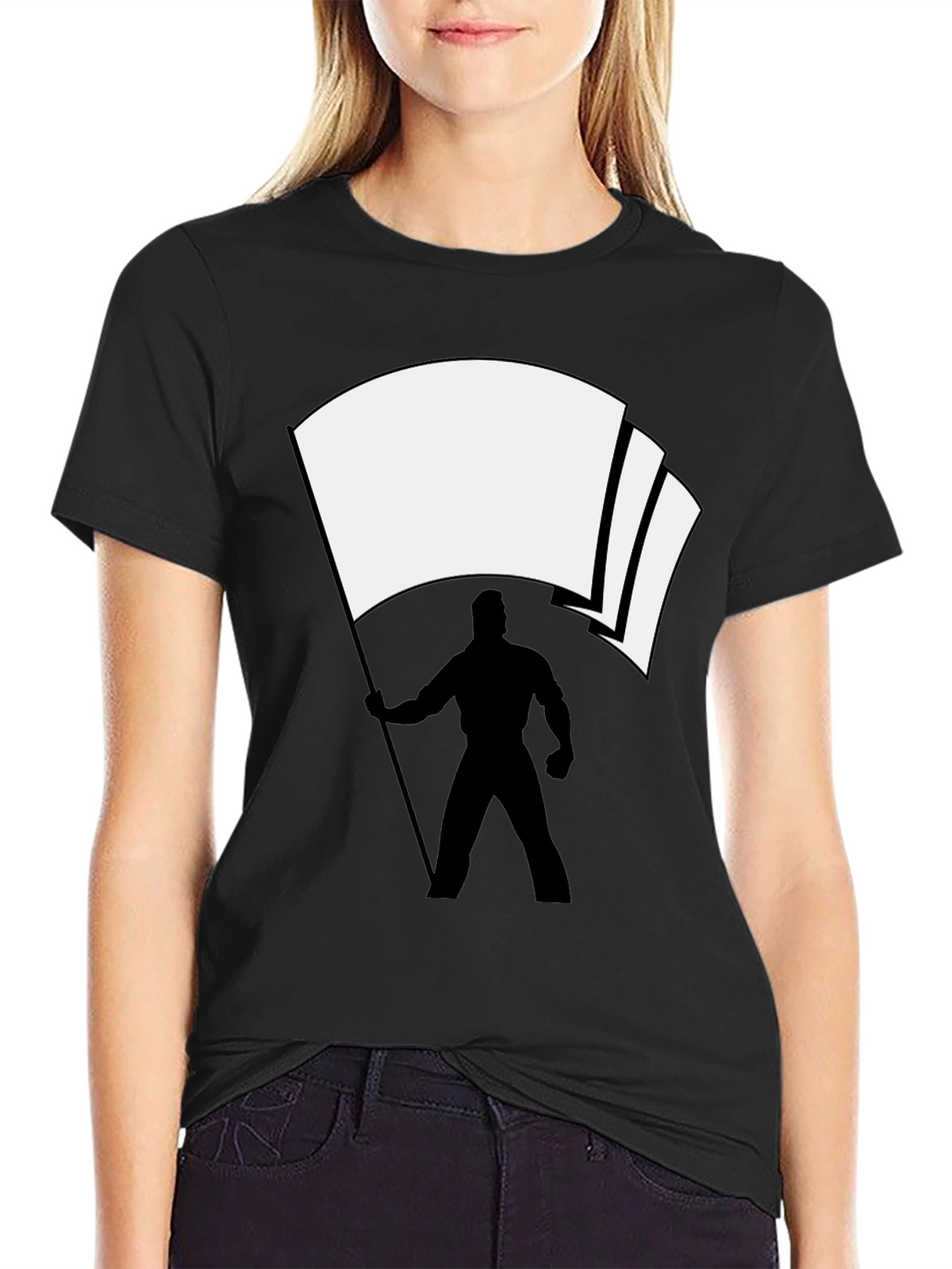 Flag Bearer Graphic Tee - Black Cotton Blend