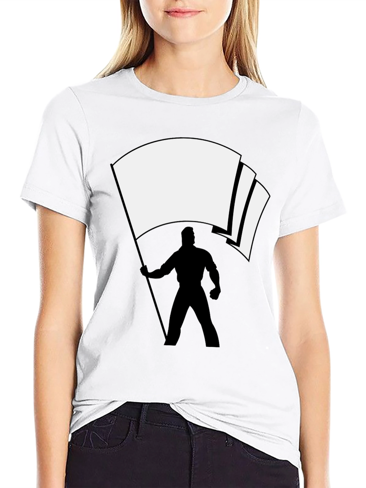 Flag Bearer Graphic Tee - Black Cotton Blend