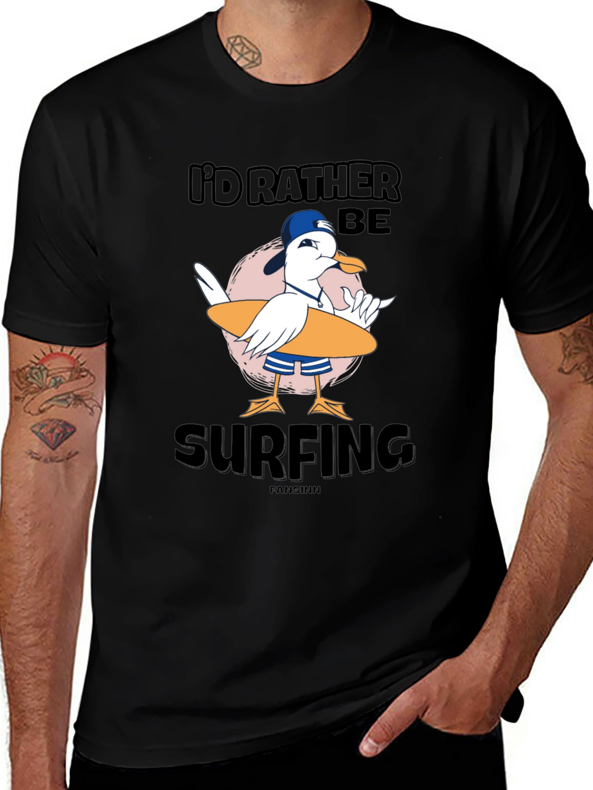 Id Rather Be Surfing T-Shirt - Black