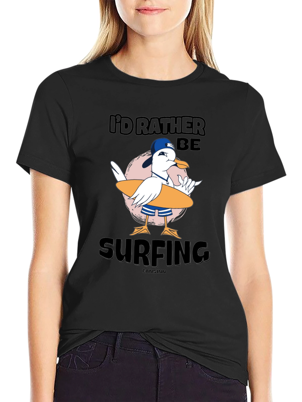 Id Rather Be Surfing T-Shirt - Black