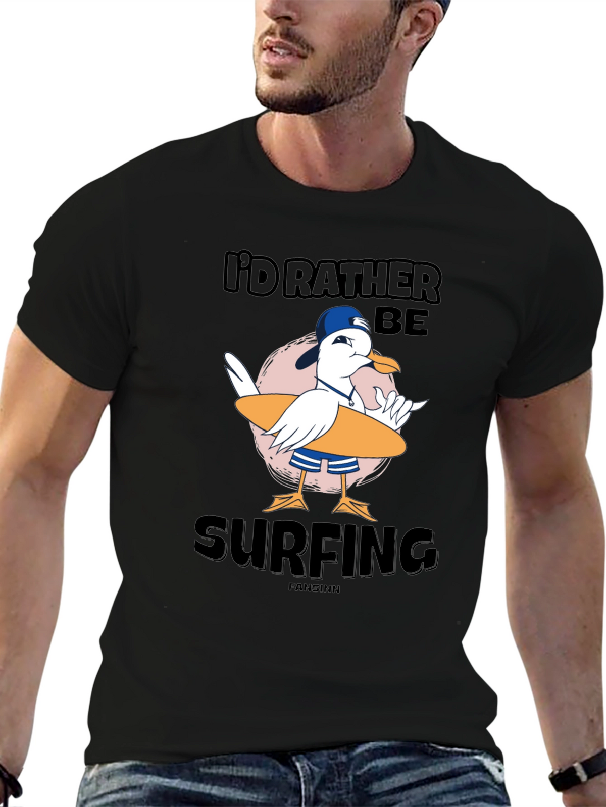 Id Rather Be Surfing T-Shirt - Black