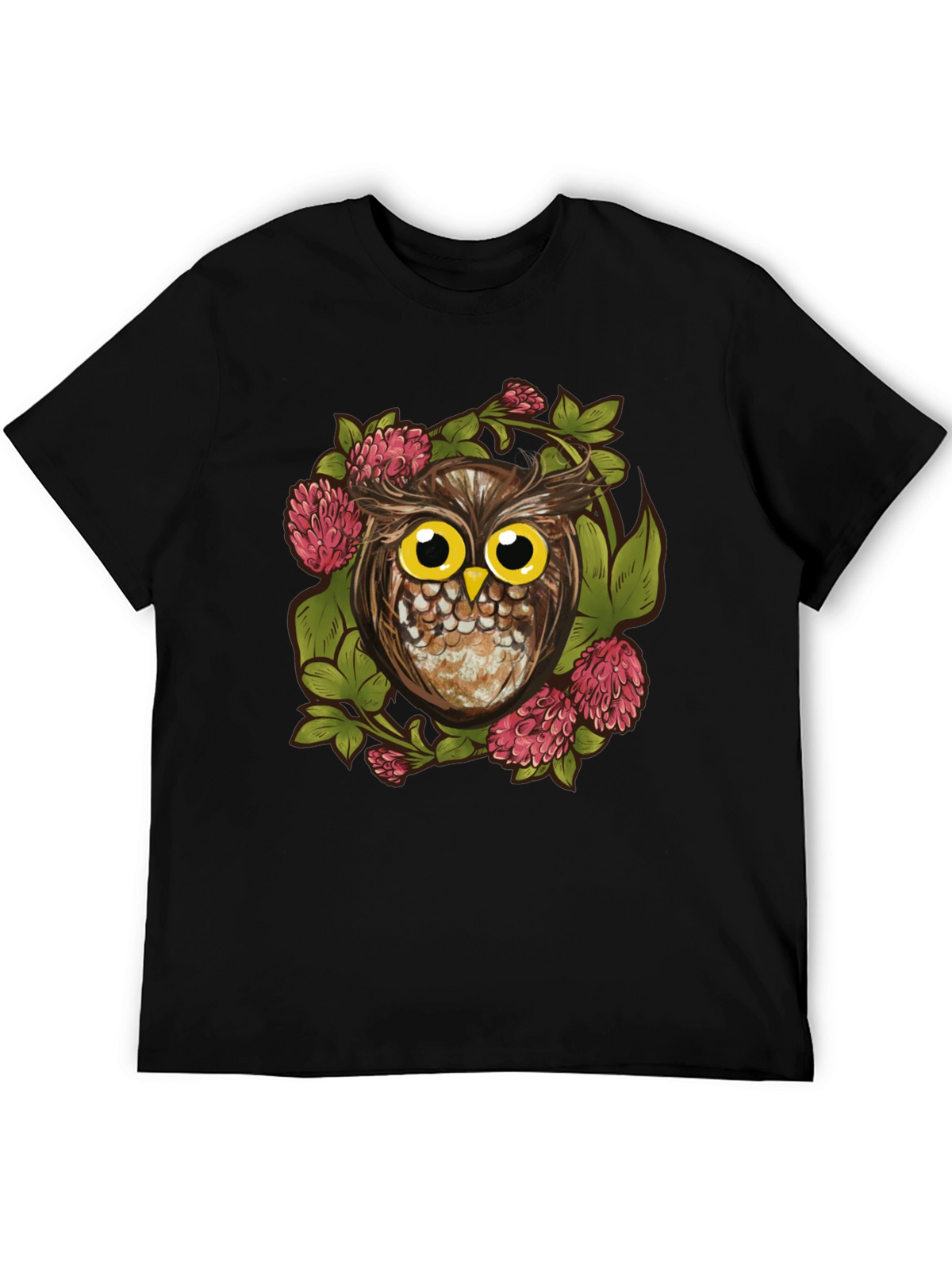 Owl & Clover Graphic Tee - Mens Black T-Shirt
