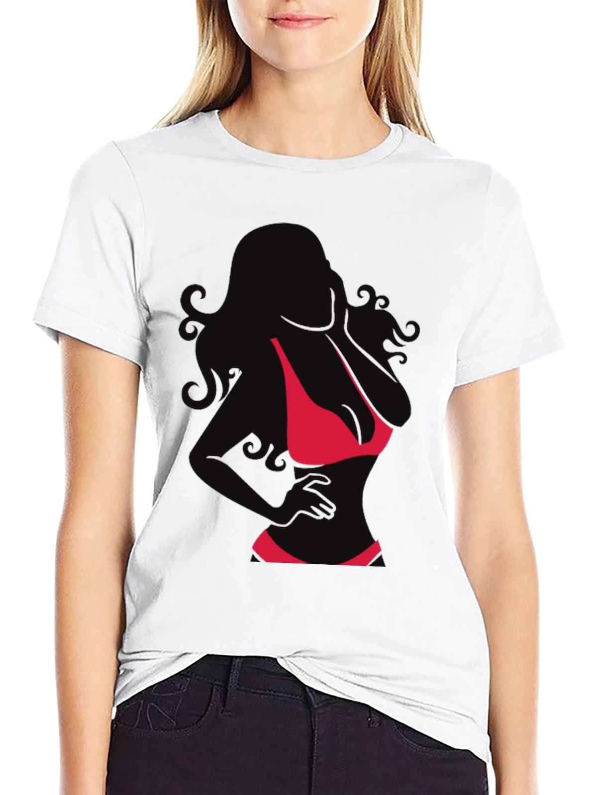 Silhouette Bikini Graphic T-Shirt - Mens Fashion Tee