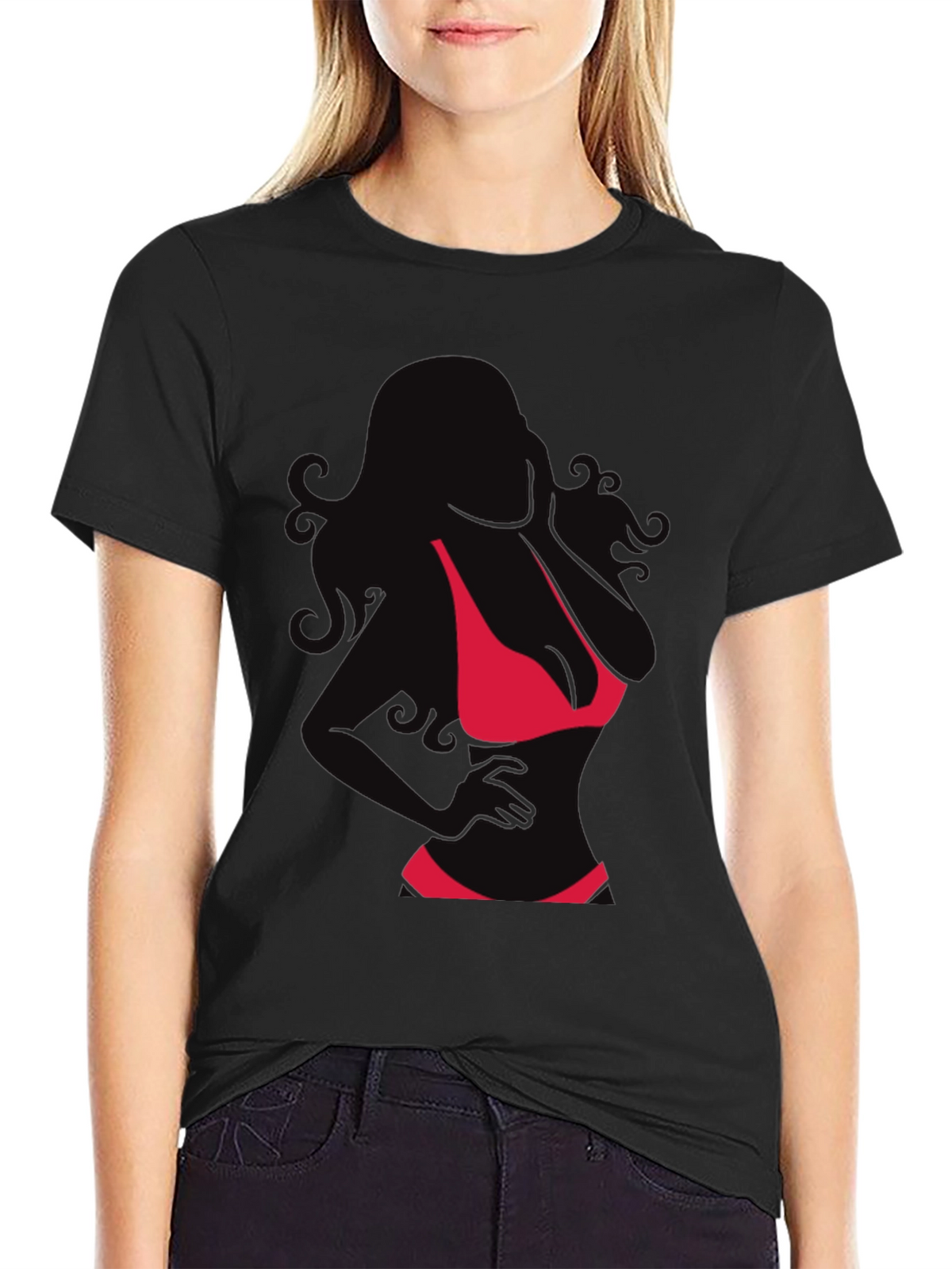 Silhouette Bikini Graphic T-Shirt - Mens Fashion Tee