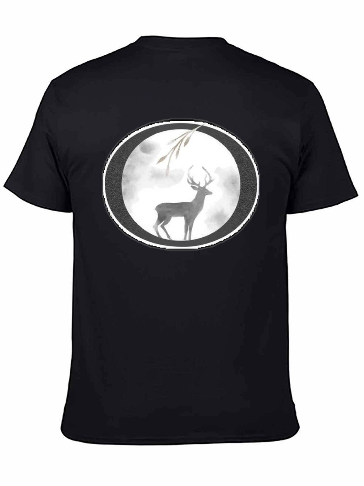 Deer Graphic Black T-Shirt