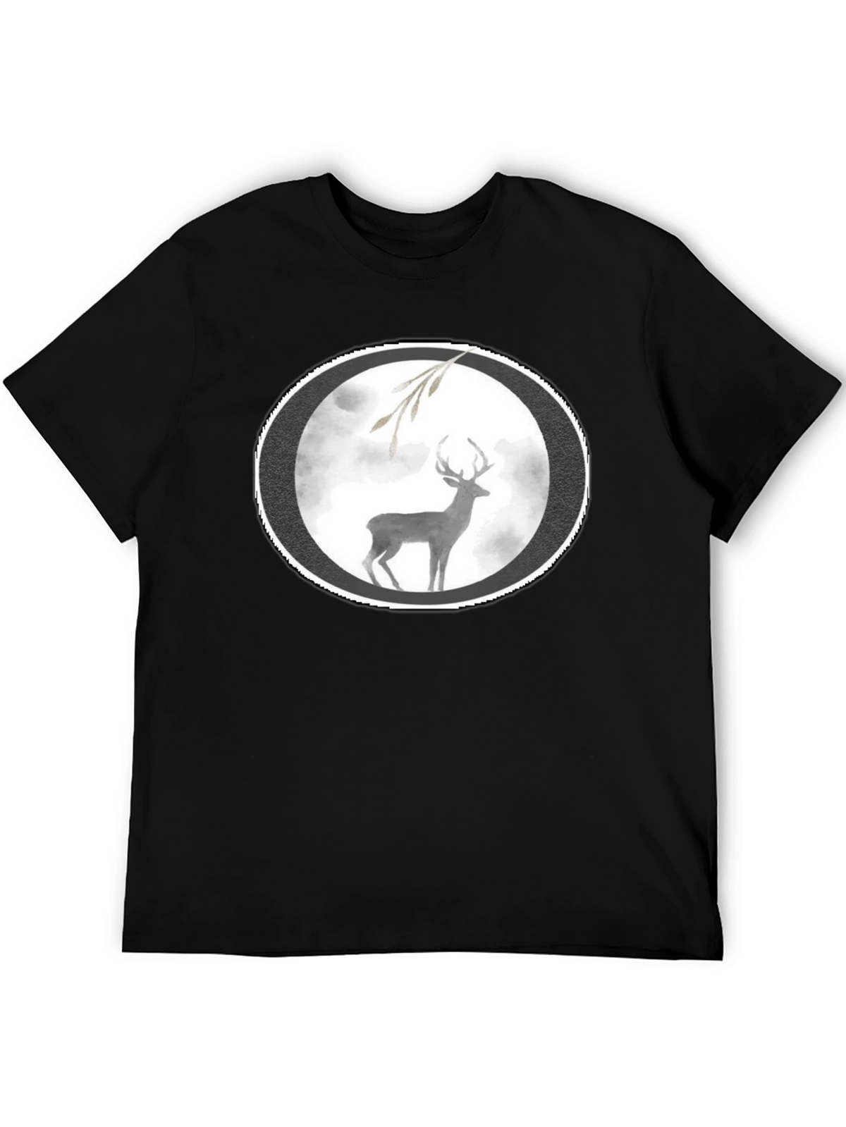 Deer Graphic Black T-Shirt