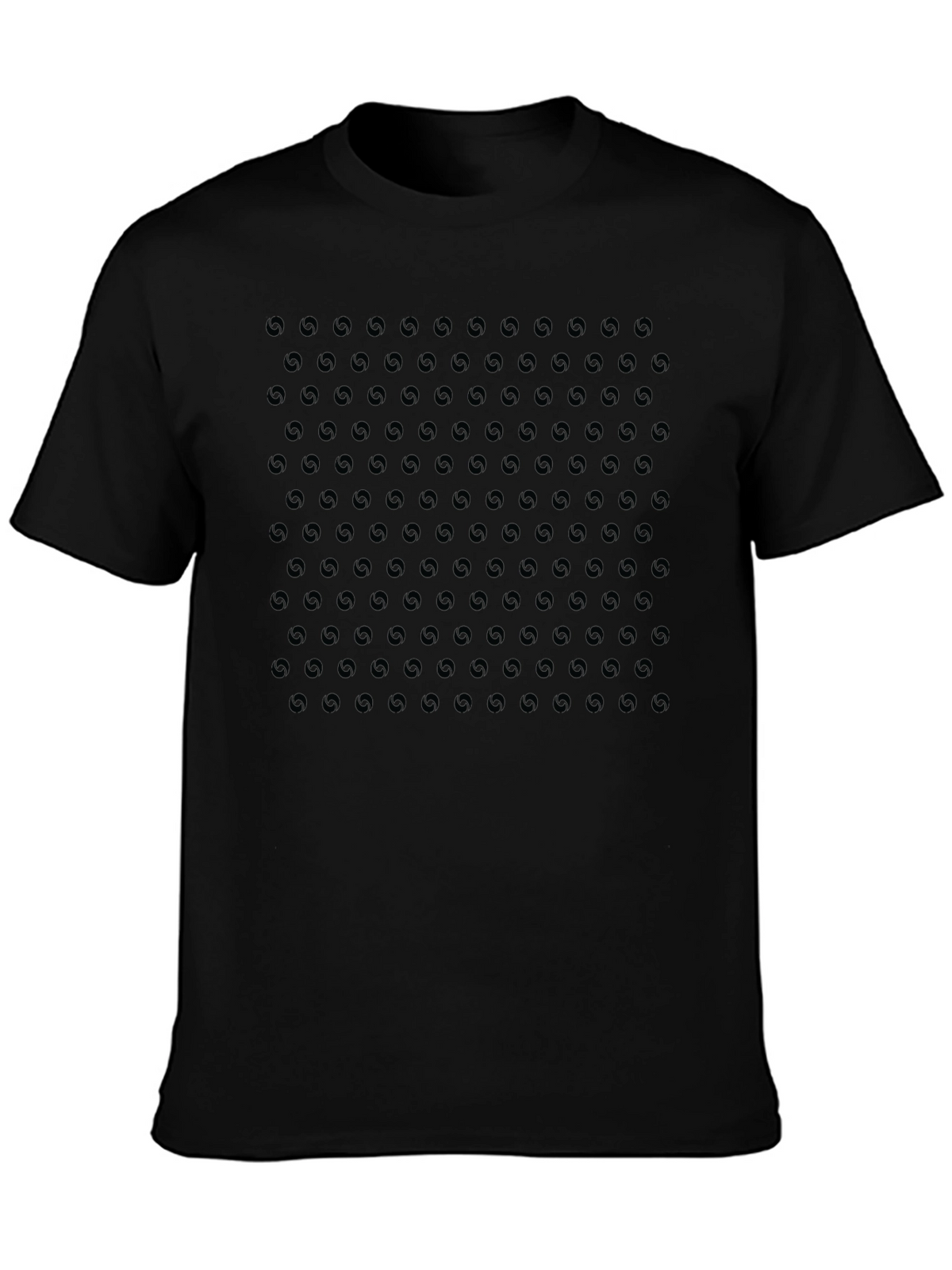 Monochrome Aperture Pattern Crew Neck T-Shirt