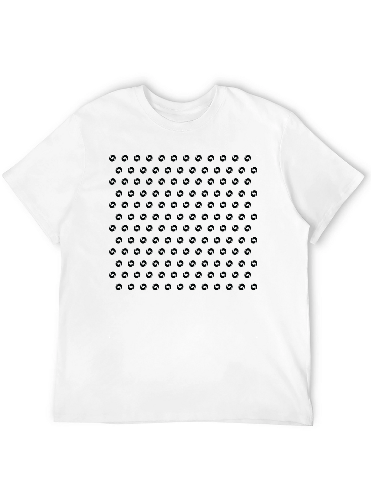 Monochrome Aperture Pattern Crew Neck T-Shirt
