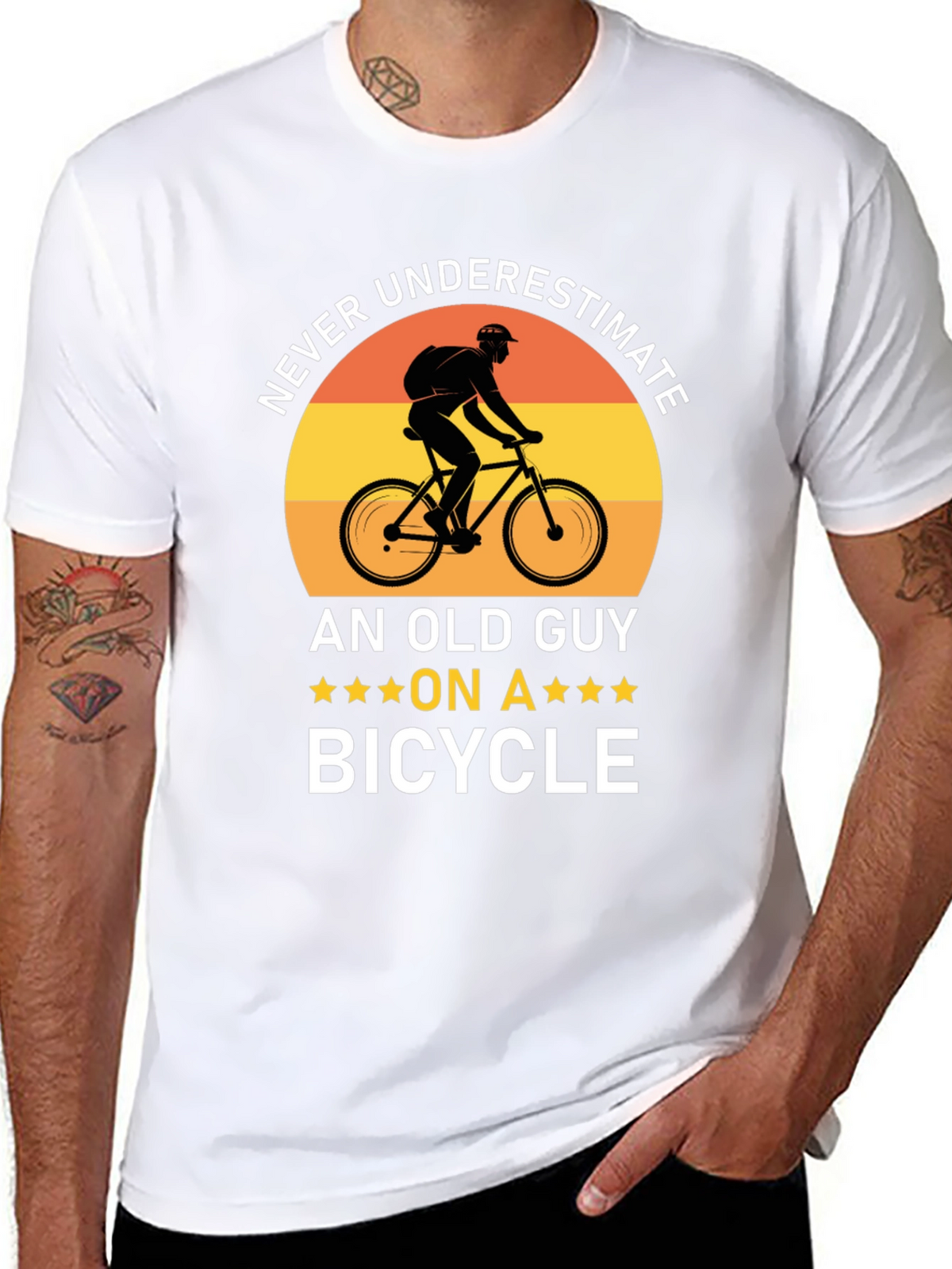 Never Underestimate Old Guy On Bicycle T-Shirt