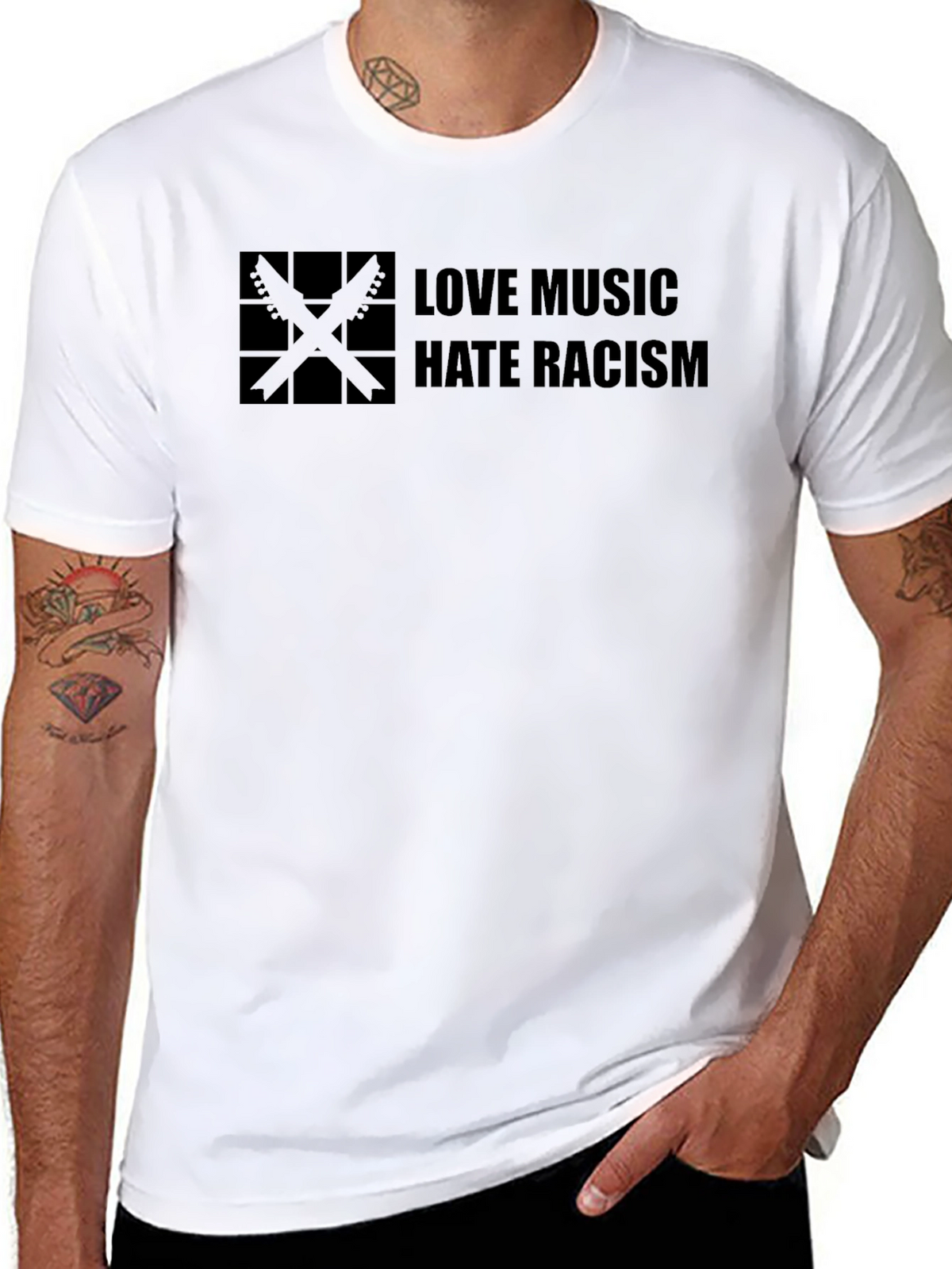 Love Music Hate Racism Black T-Shirt