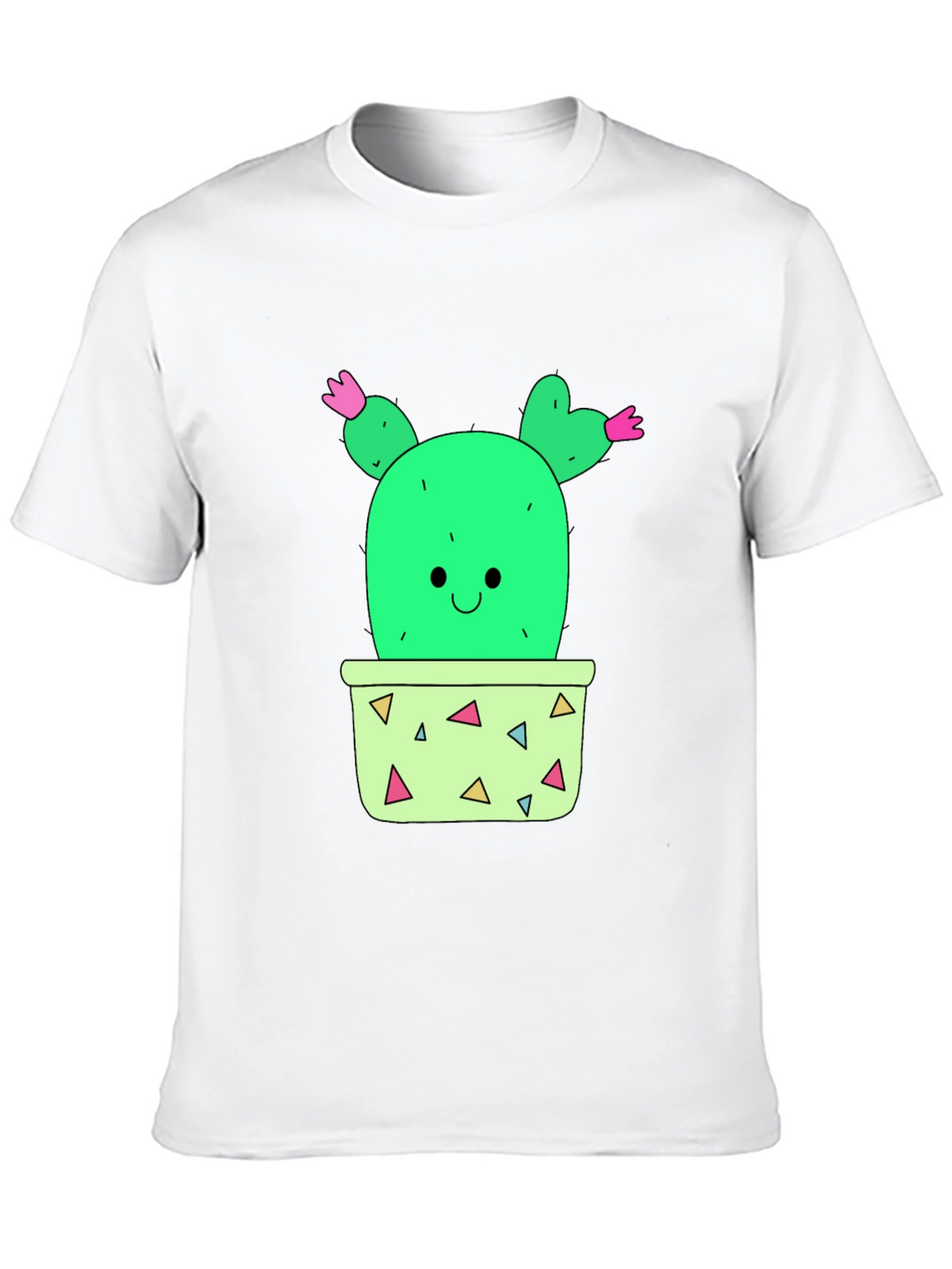 Cactus Graphic T-Shirt - Black Cute Potted Plant Tee