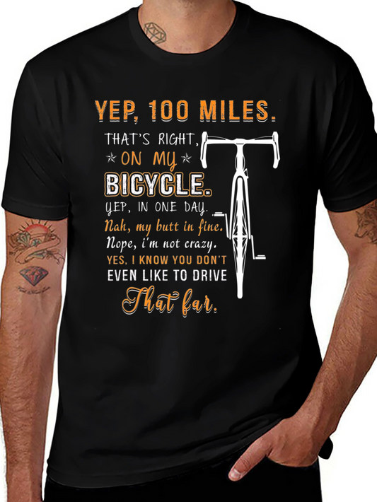 100 Miles Cycling T-Shirt - Funny Bike Rider Tee