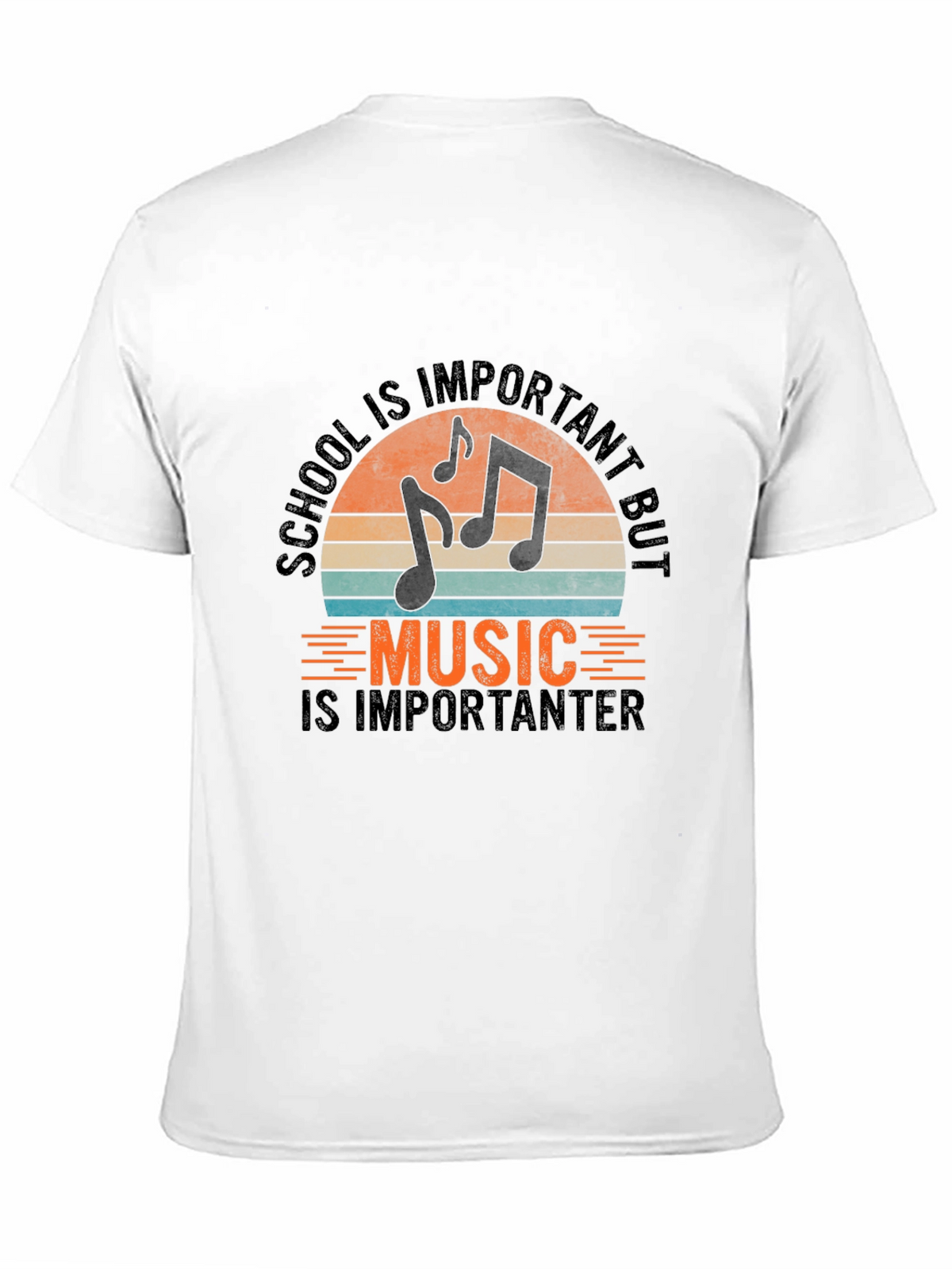 Music Is Importanter Black Graphic Tee