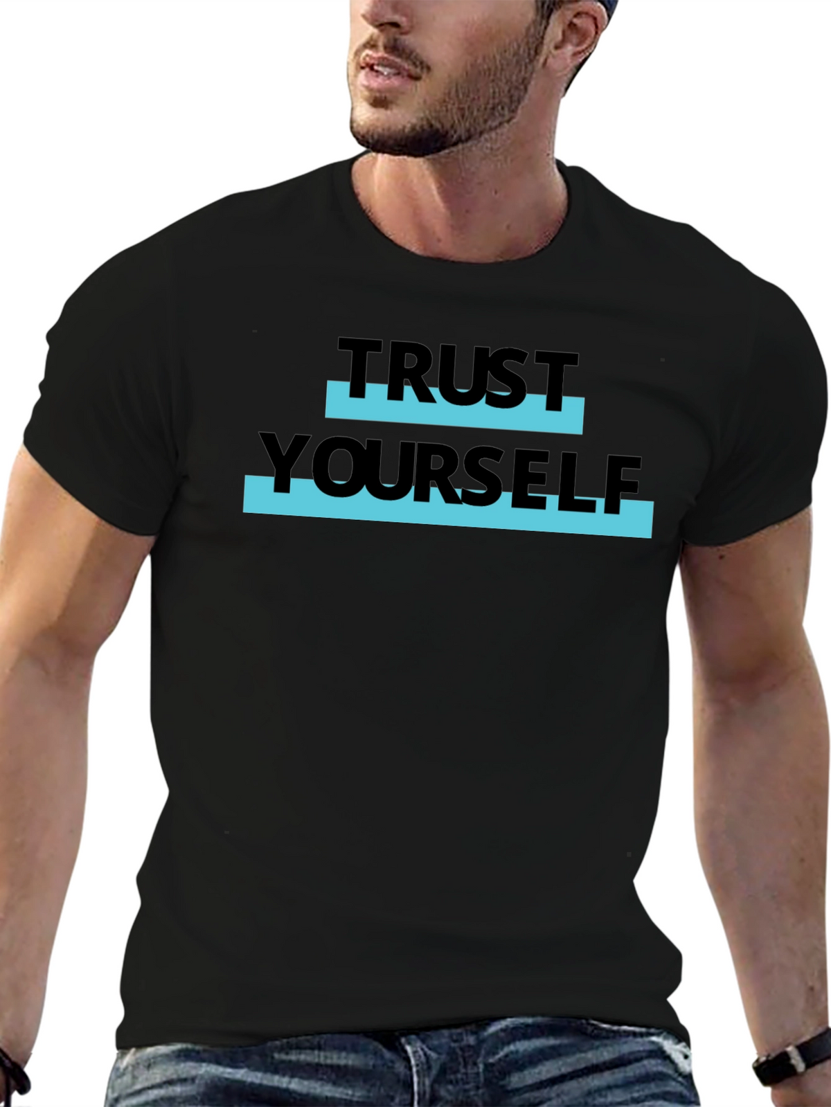 Trust Yourself Graphic Tee - Stylish Black T-Shirt