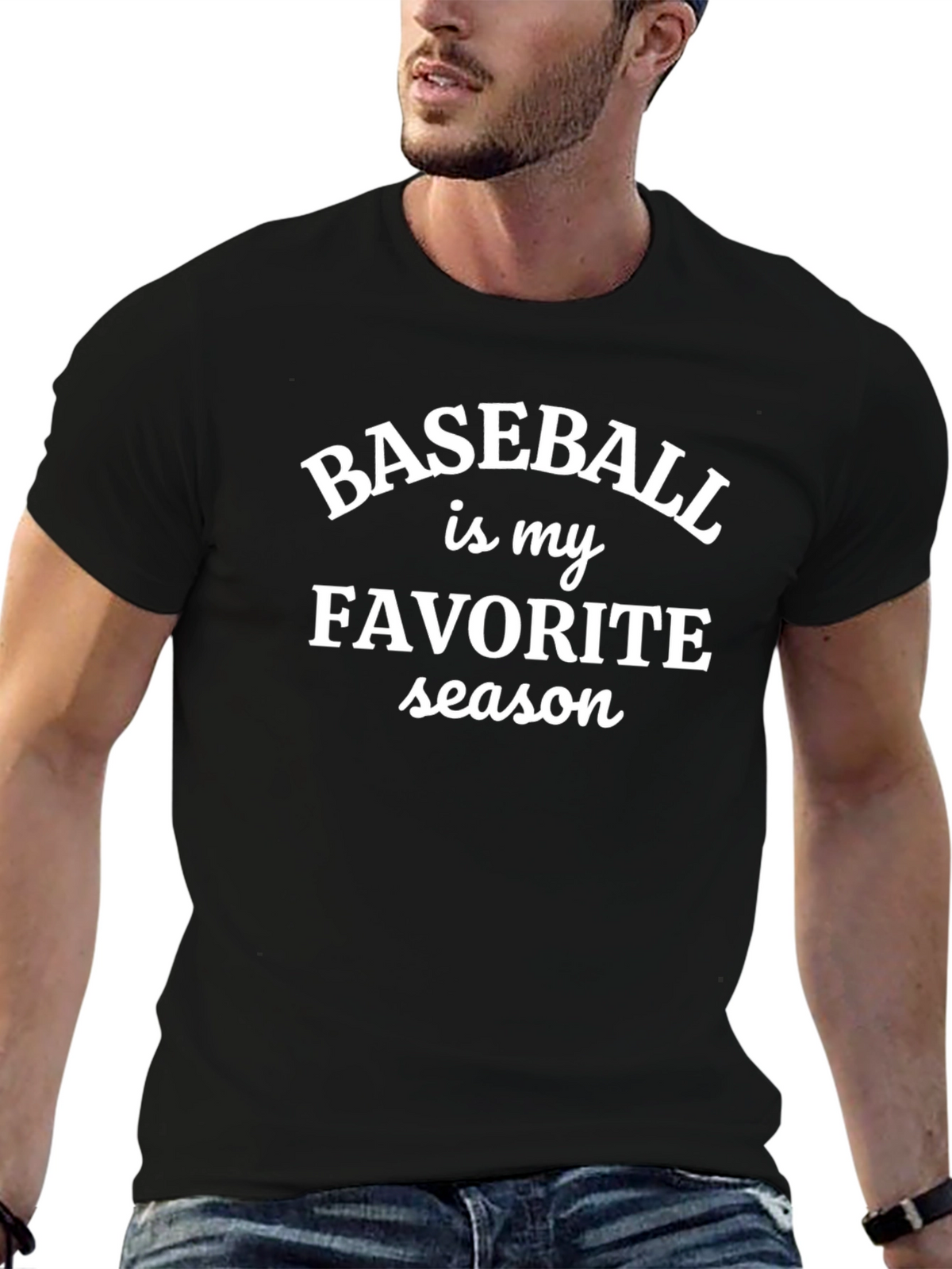 Baseball is My Favorite Season Black T-Shirt
