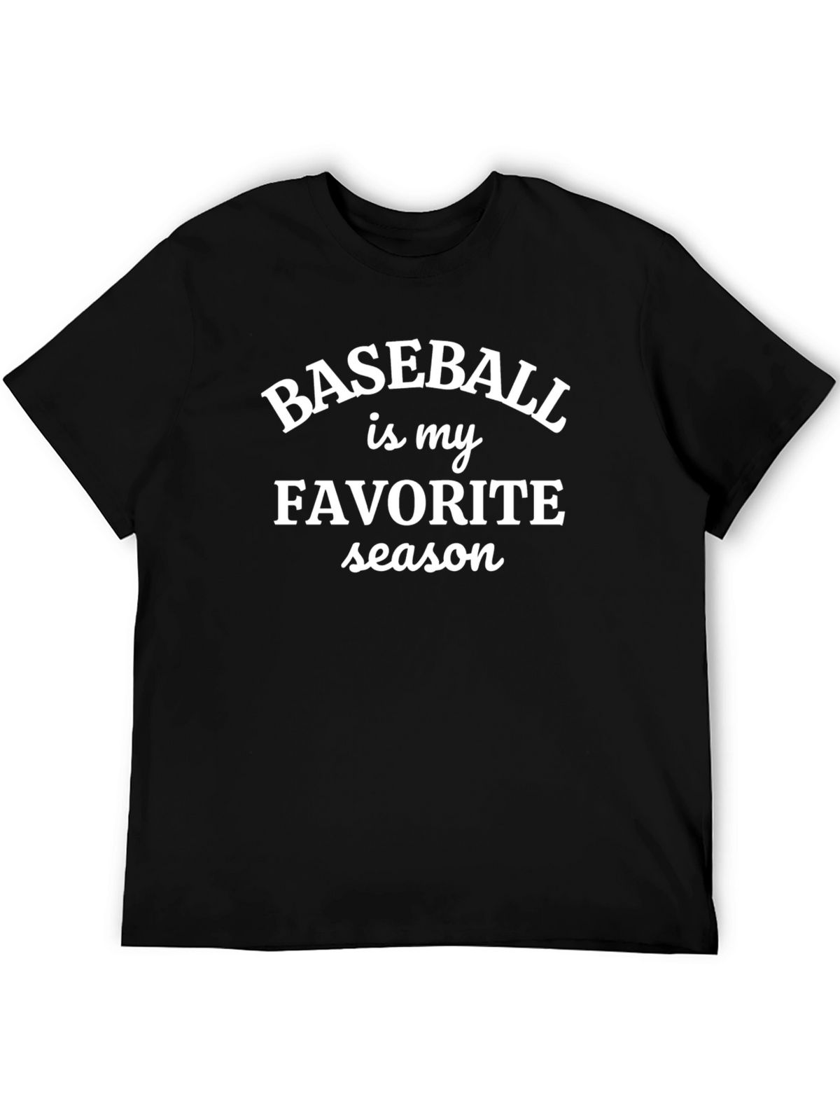Baseball is My Favorite Season Black T-Shirt