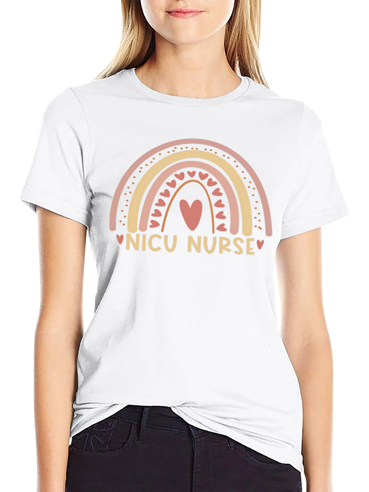 NICU Nurse Rainbow Heart T-Shirt