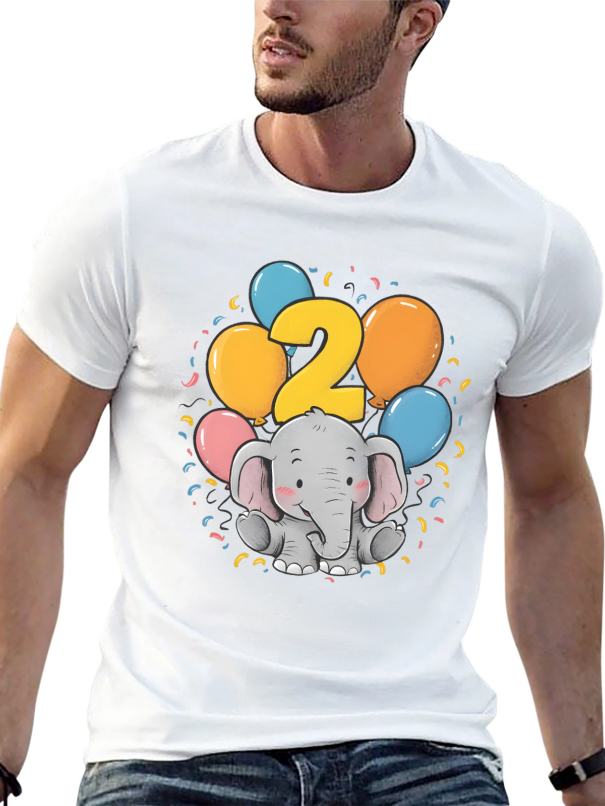 Cute Elephant 2nd Birthday T-Shirt