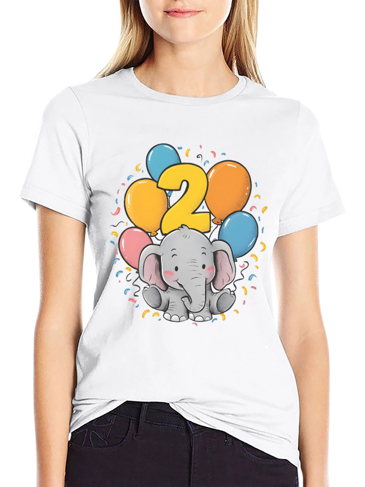 Cute Elephant 2nd Birthday T-Shirt