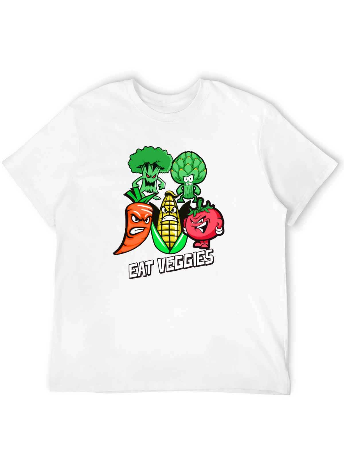 Eat Veggies Graphic T-Shirt - Black