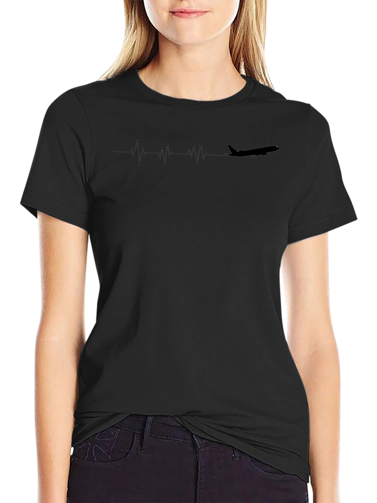 Airplane Heartbeat T-Shirt - Aviation Enthusiast Tee