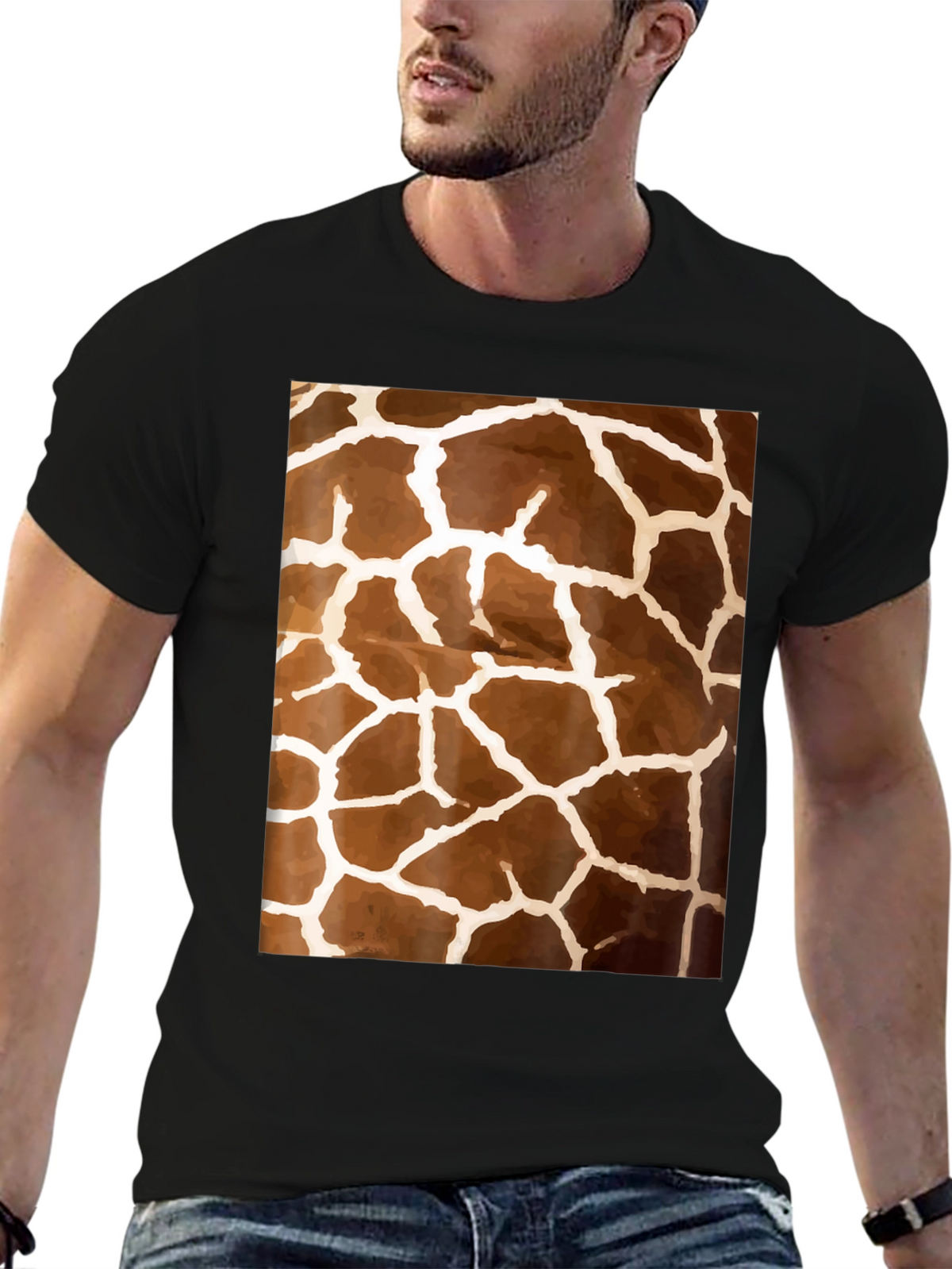 Giraffe Print T-Shirt - Unique Animal Pattern Tee