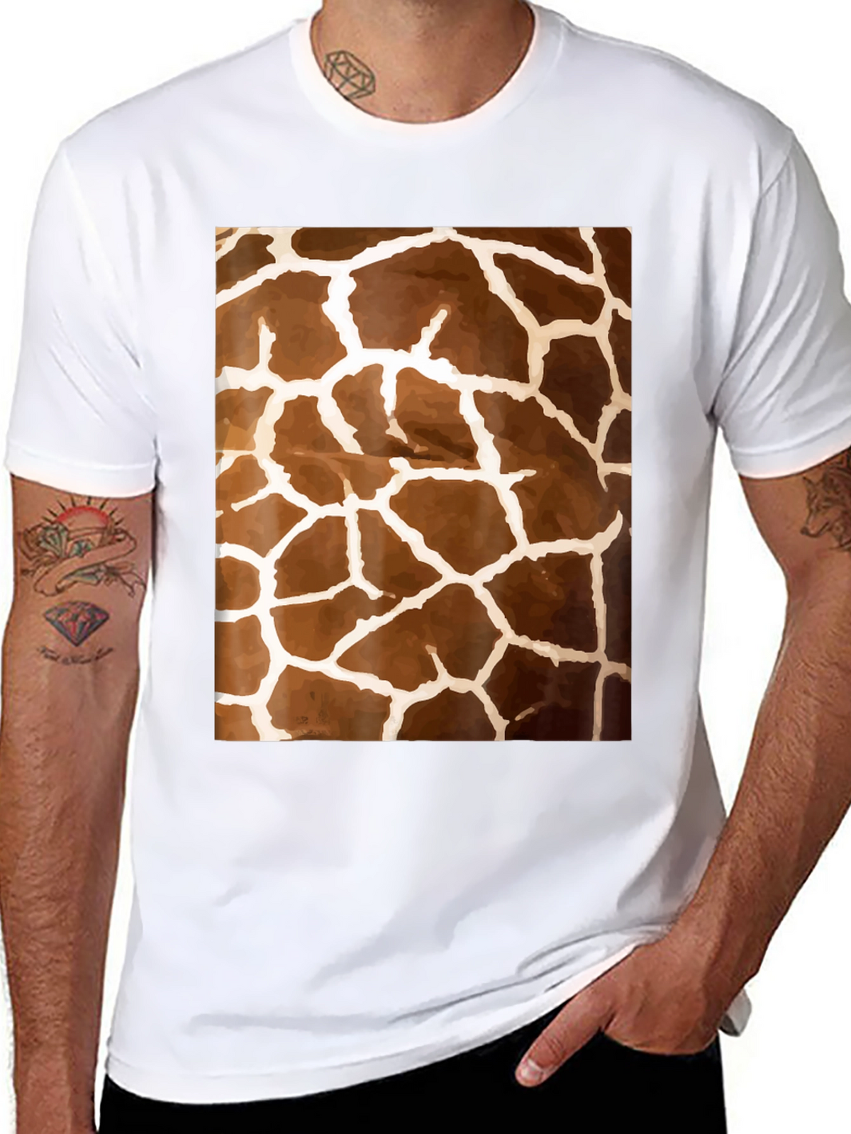 Giraffe Print T-Shirt - Unique Animal Pattern Tee