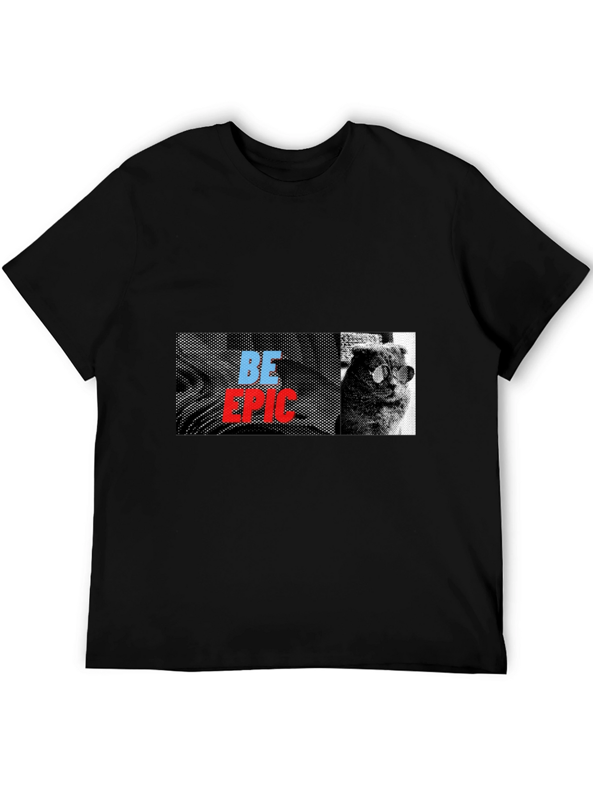 Be Epic Cat Graphic Tee - Black