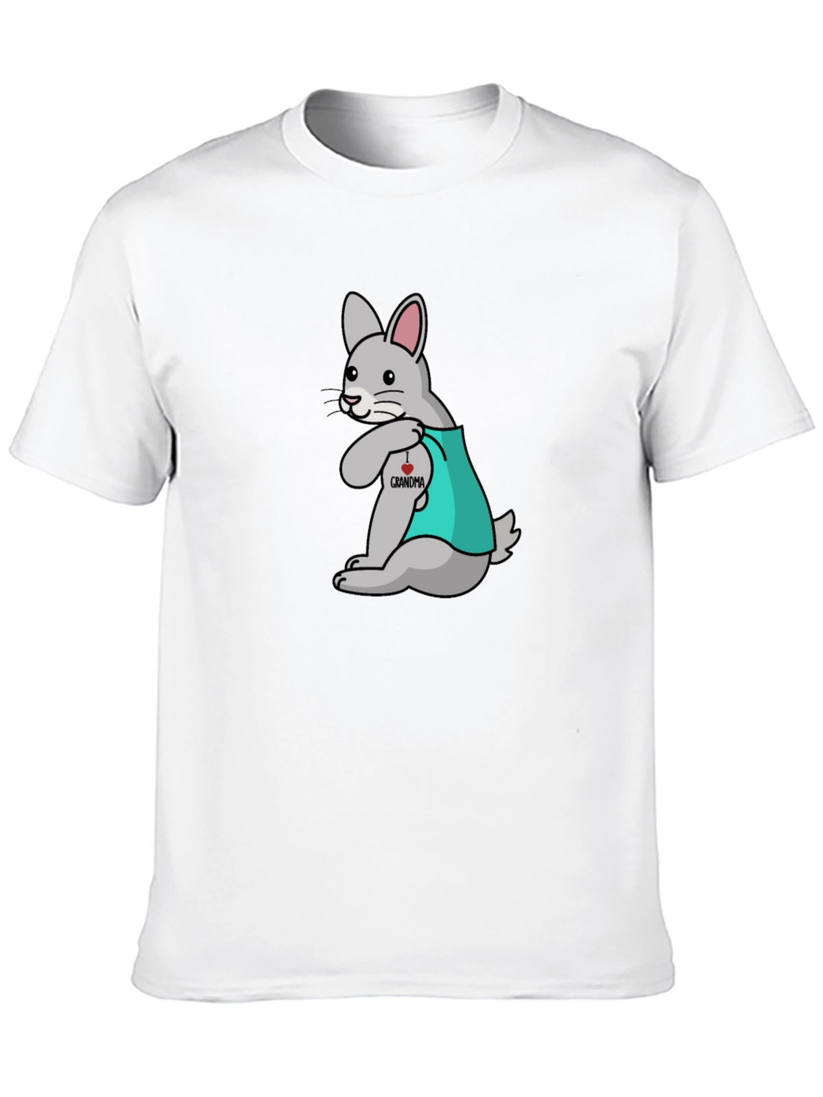 Bunny I Heart Grandma Black T-Shirt