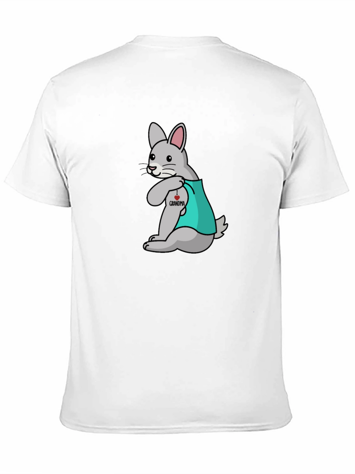 Bunny I Heart Grandma Black T-Shirt