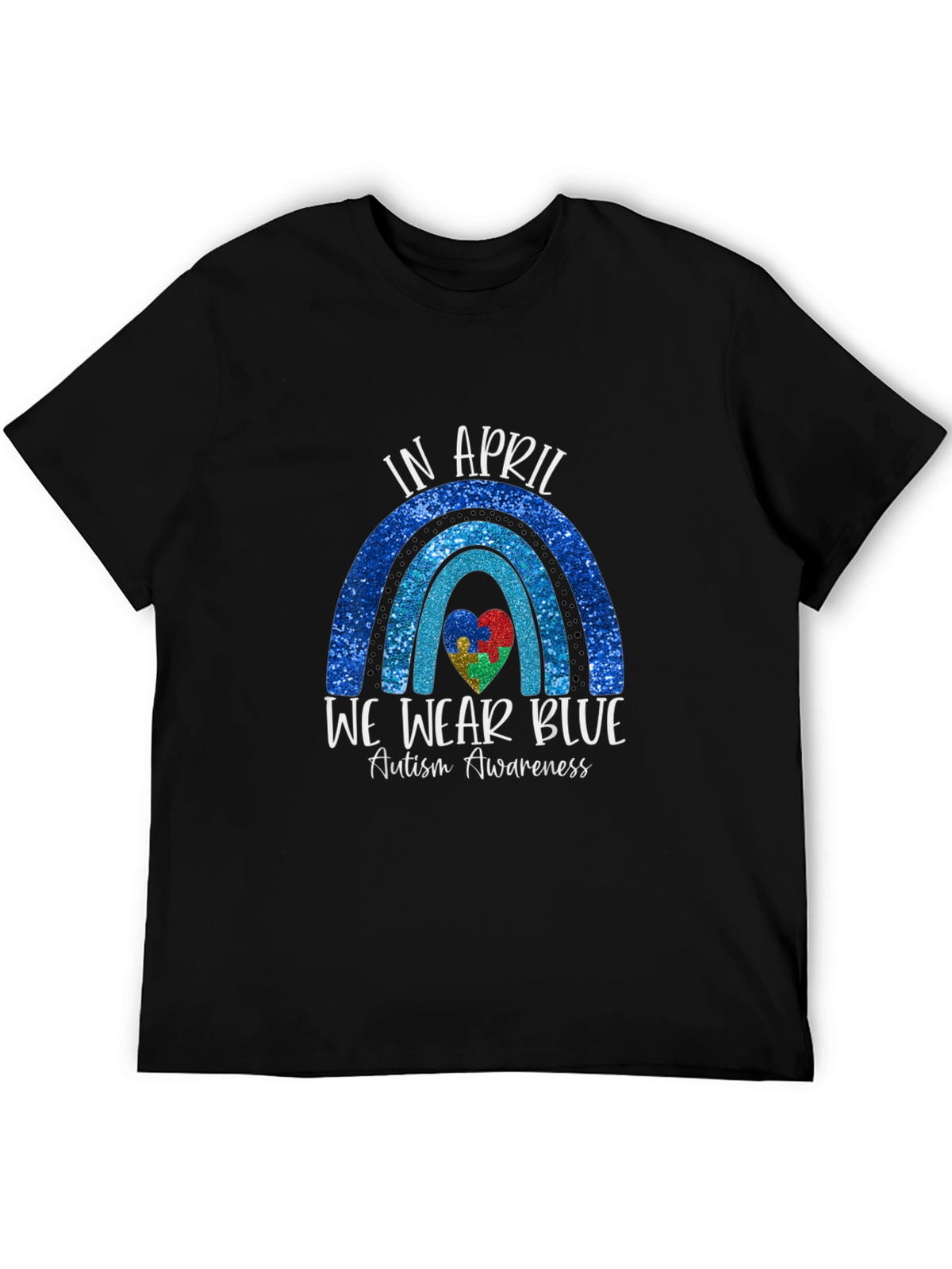 Autism Awareness Blue Rainbow T-Shirt