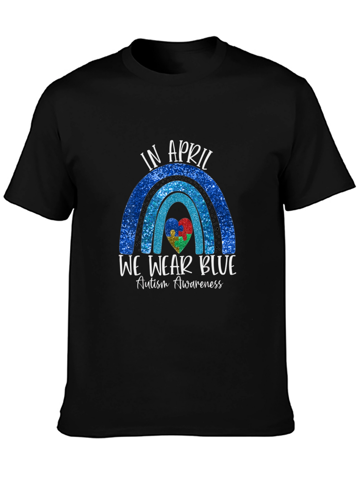 Autism Awareness Blue Rainbow T-Shirt