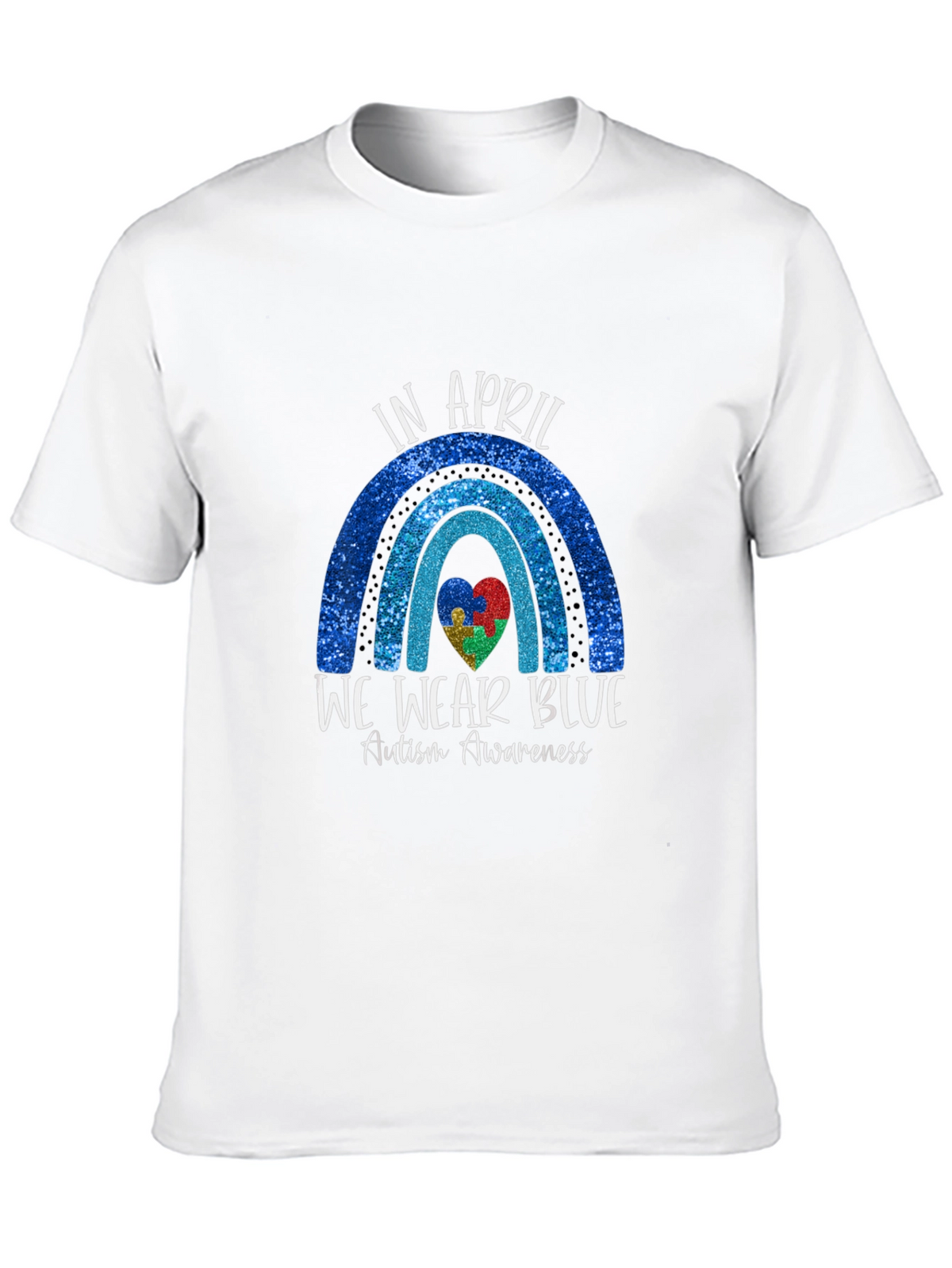 Autism Awareness Blue Rainbow T-Shirt
